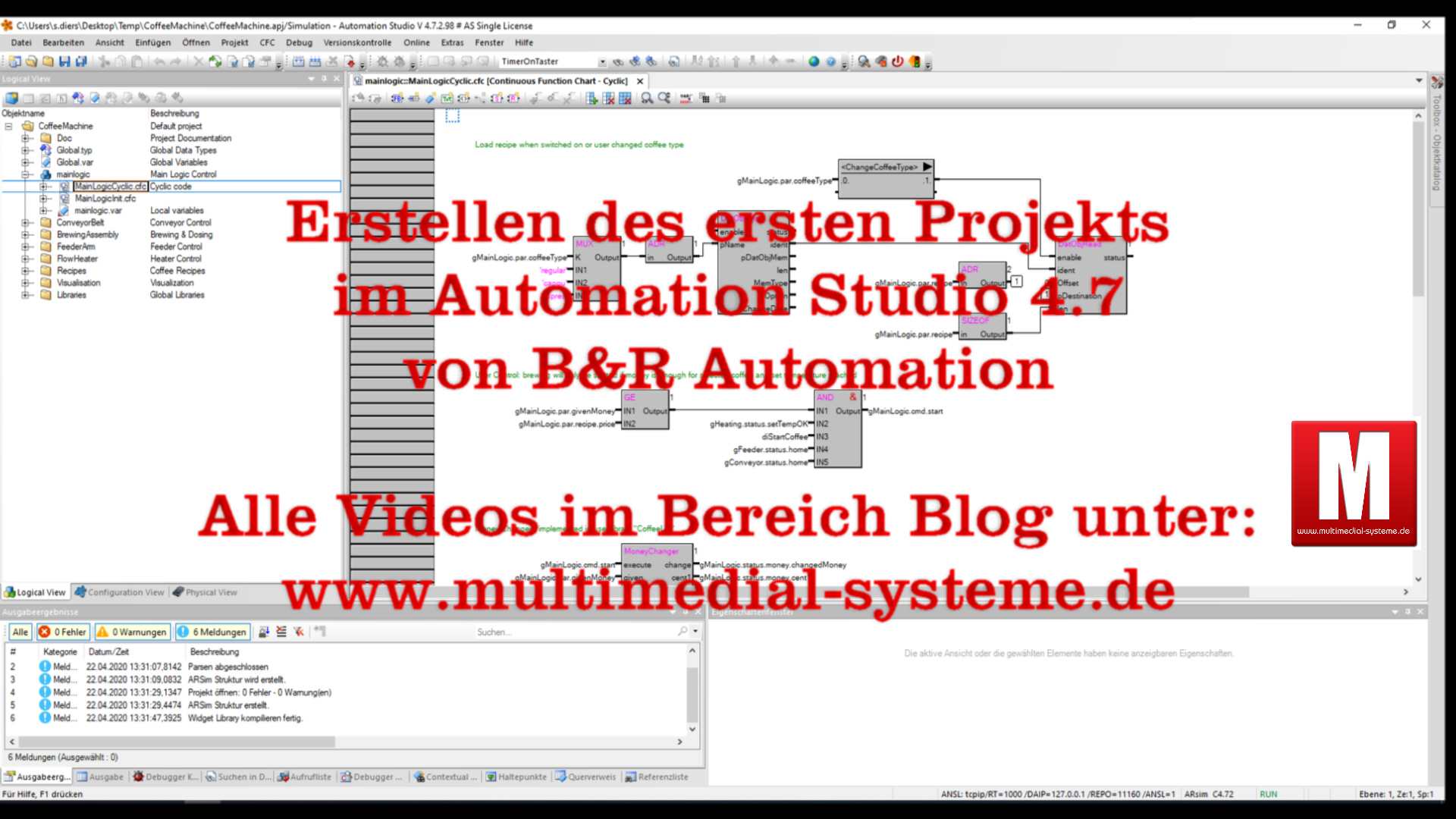 Read more about the article Video 3 Das erste Projekt im Automation Studio von B&R anlegen