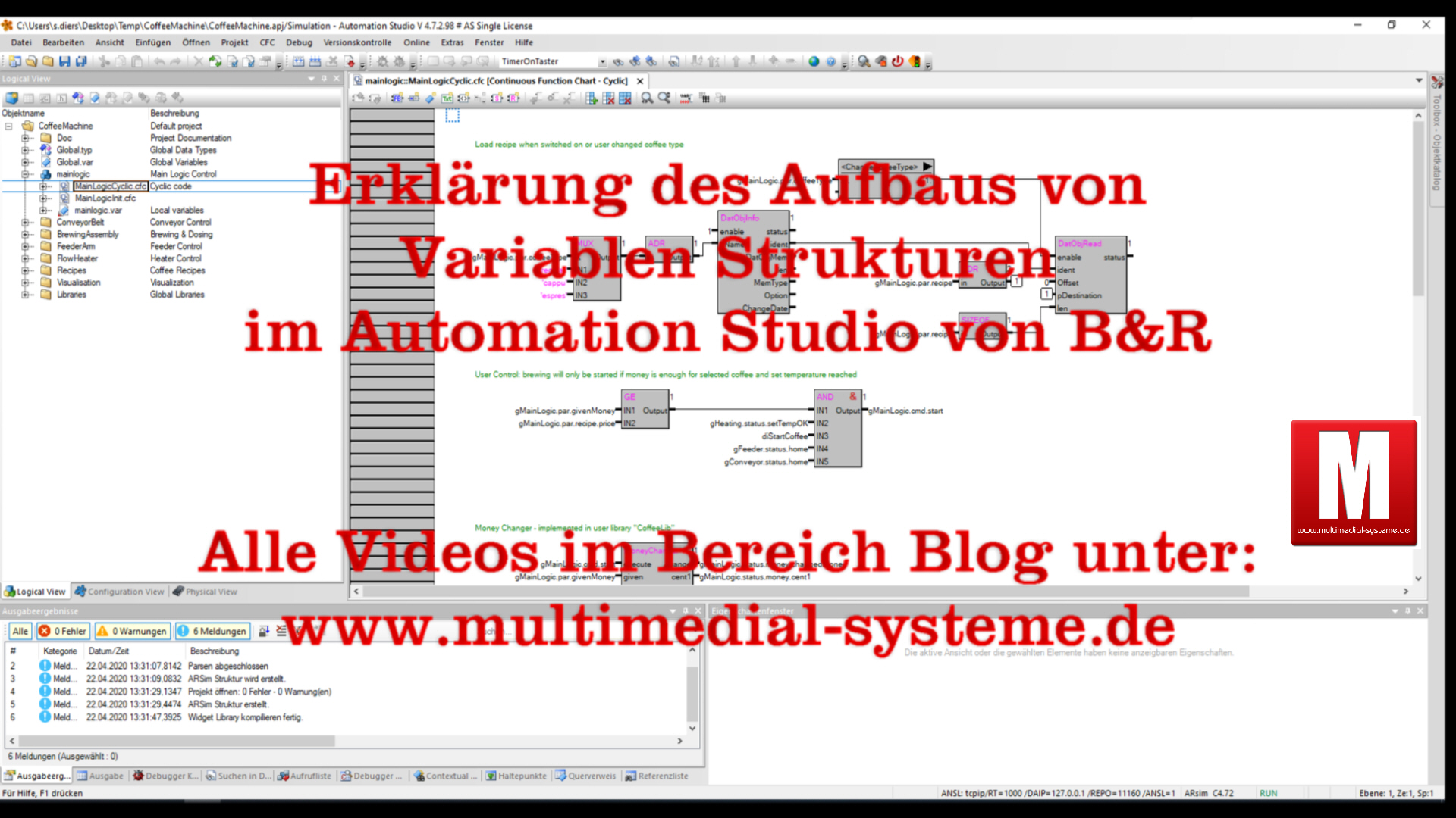 Read more about the article Video 15 Variablen Typen/Strukturen im Automation Studio